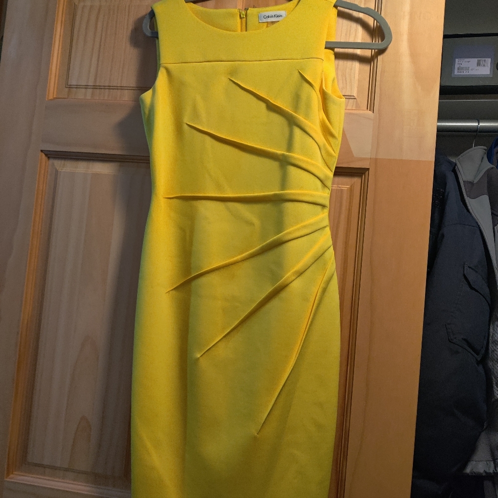 Calvin Klein size 2 yellow dress